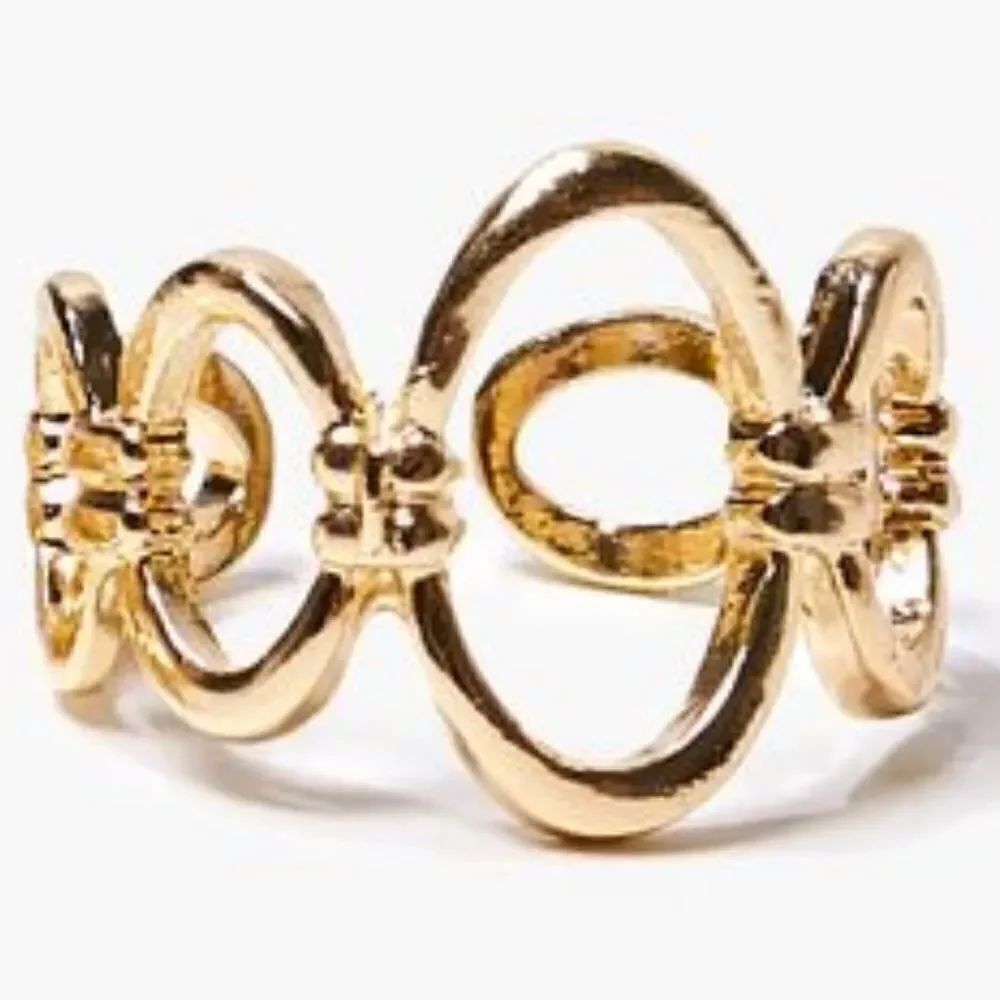 $14 or Free with $50 Purchase NWT Beautiful Gold Ovals Open 2 Pcs Ring Sz 8 New!